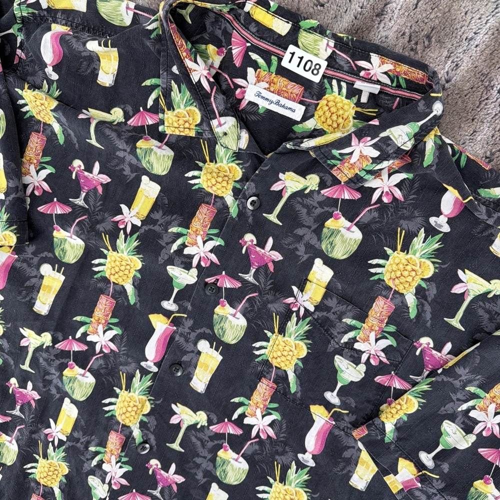 3XL Tommy Bahama Mojito Martini Coconut Cocktail AOP Cruise Vacation Shirt